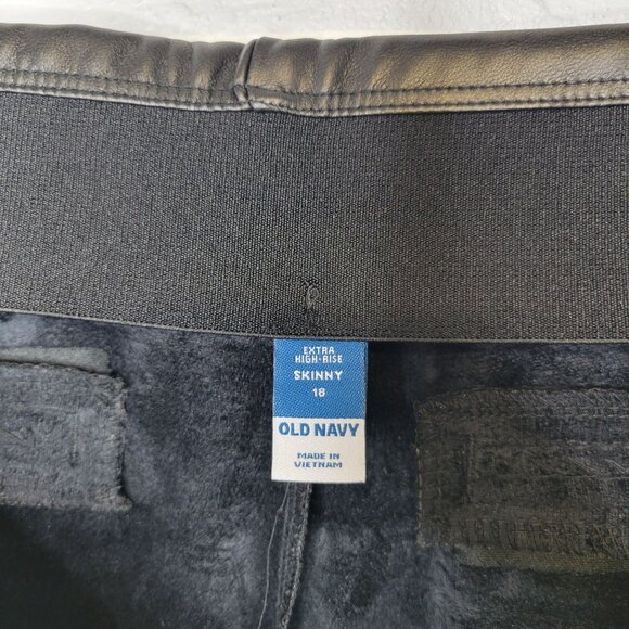 Old Navy Women's Size 18 Faux Leather Pants Skinny Extra High Rise Side Zip - Picture 5 of 6